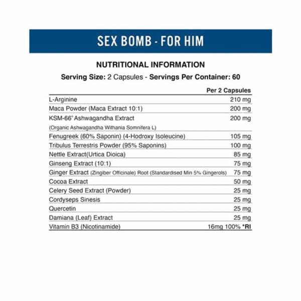 مکمل تقویت جنسی اپلاید نوتریشن (APPLIED NUTRITION SEX BOMB ) - تصویر 2