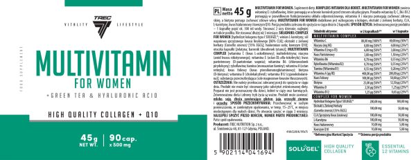 مولتی ویتامین ترک برای خانم ها 90 تایی(TREC MULTIVITAMIN FOR WOMEN) - تصویر 2