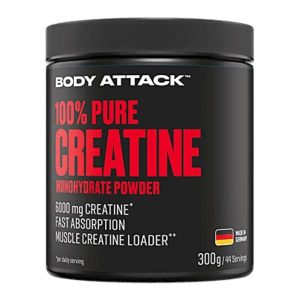 کراتین مونوهیدرات 100% پیور بادی اتک 300 گرم (BODY ATTACK 100% PURE CREATINE)