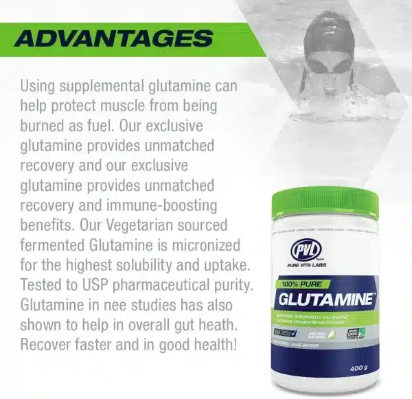 گلوتامین پی وی ال  400 گرم( PVL 100% Pure Glutamine) - تصویر 3