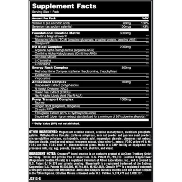 پمپ انیمال یونیورسال 30پک (Universal Animal Pump Preworkout) - تصویر 2