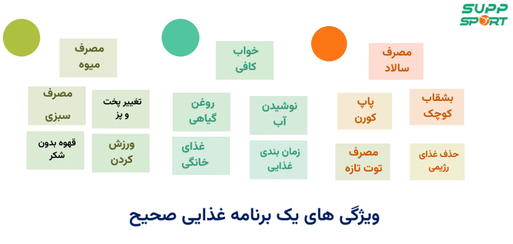 بررسی ویژگی های یک برنامه غذایی صحیح