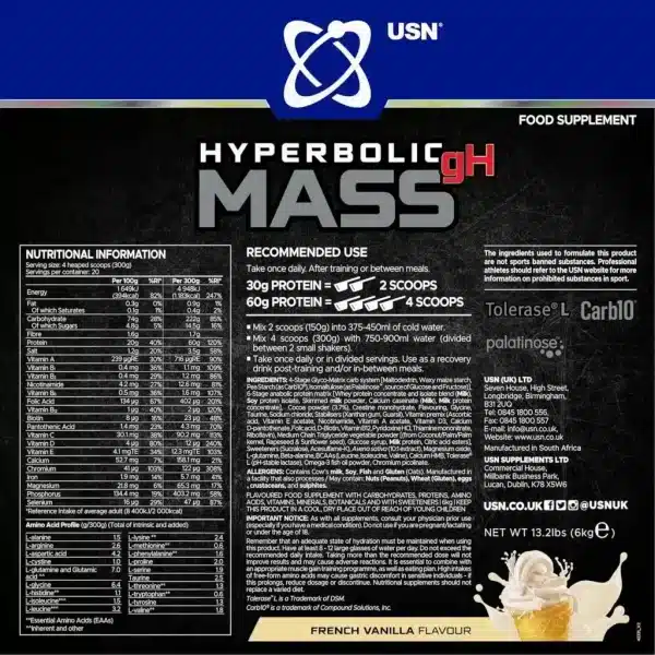 هایپر بولیک مس جی اچ یو اس ان 4 کیلوگرم (USN HYPERBOLIC MASS GH) - تصویر 2